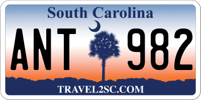 SC license plate ANT982