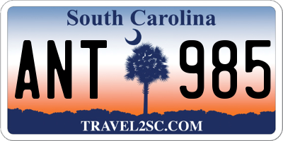 SC license plate ANT985