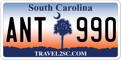 SC license plate ANT990