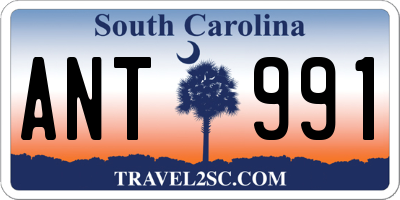 SC license plate ANT991