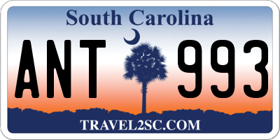SC license plate ANT993