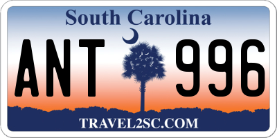SC license plate ANT996