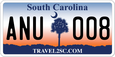SC license plate ANU008