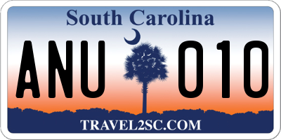 SC license plate ANU010