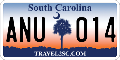 SC license plate ANU014