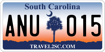 SC license plate ANU015
