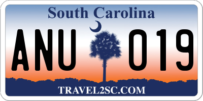 SC license plate ANU019