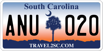 SC license plate ANU020