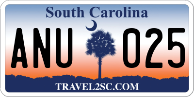 SC license plate ANU025