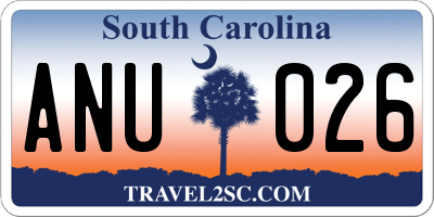 SC license plate ANU026