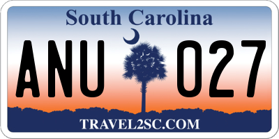 SC license plate ANU027