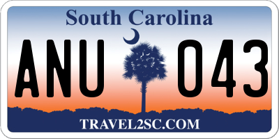 SC license plate ANU043