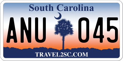 SC license plate ANU045