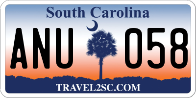SC license plate ANU058