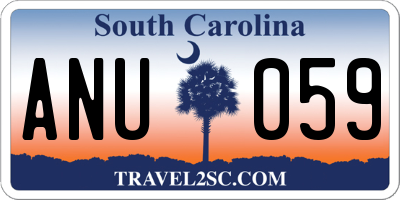 SC license plate ANU059