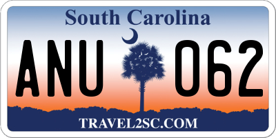 SC license plate ANU062