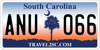 SC license plate ANU066