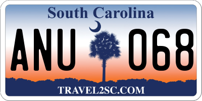 SC license plate ANU068