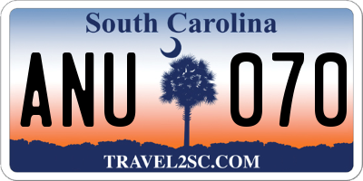 SC license plate ANU070
