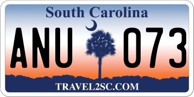 SC license plate ANU073