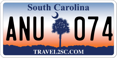 SC license plate ANU074