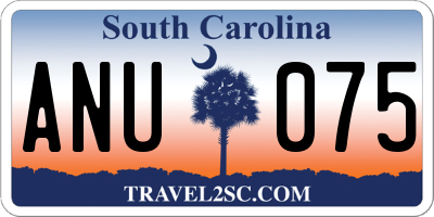 SC license plate ANU075