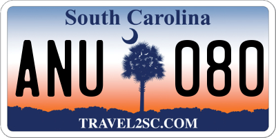 SC license plate ANU080