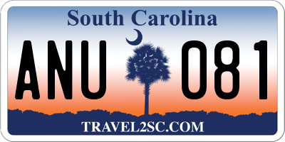 SC license plate ANU081
