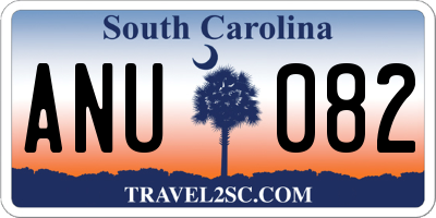 SC license plate ANU082