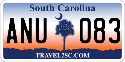 SC license plate ANU083