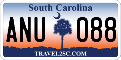 SC license plate ANU088