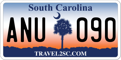 SC license plate ANU090