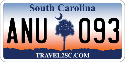 SC license plate ANU093