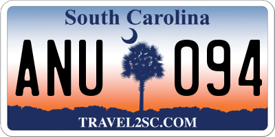 SC license plate ANU094