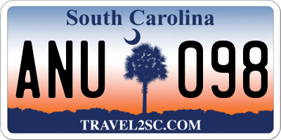 SC license plate ANU098