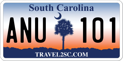 SC license plate ANU101