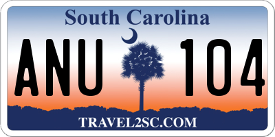 SC license plate ANU104