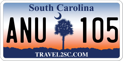 SC license plate ANU105