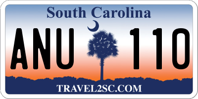 SC license plate ANU110