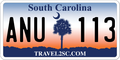 SC license plate ANU113