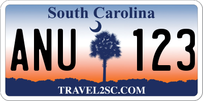 SC license plate ANU123