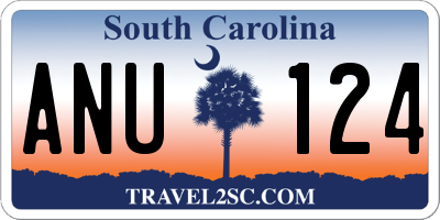 SC license plate ANU124