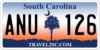 SC license plate ANU126