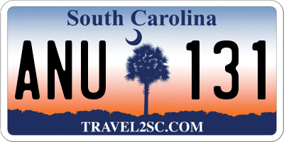 SC license plate ANU131