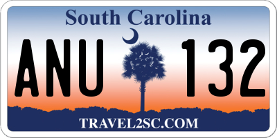 SC license plate ANU132