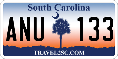 SC license plate ANU133