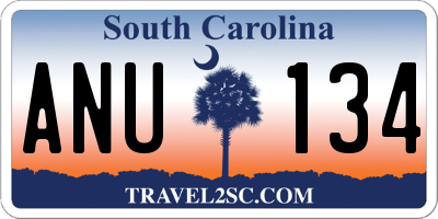 SC license plate ANU134