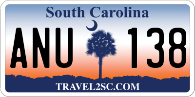 SC license plate ANU138