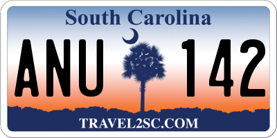 SC license plate ANU142