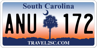 SC license plate ANU172